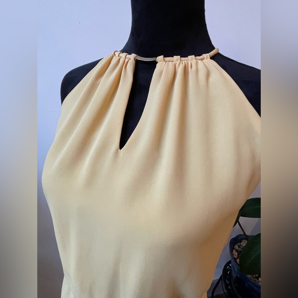 White House Black Market Yellow Halter Dress – Size 0 - Picture 2 of 7